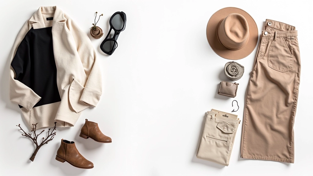 Různé kombinace outfitů z jedné barvy barevné palety, znázorňující možné styly